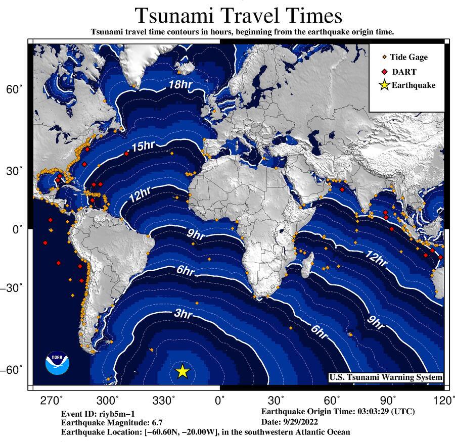No tsunami warning advisory watch or threat