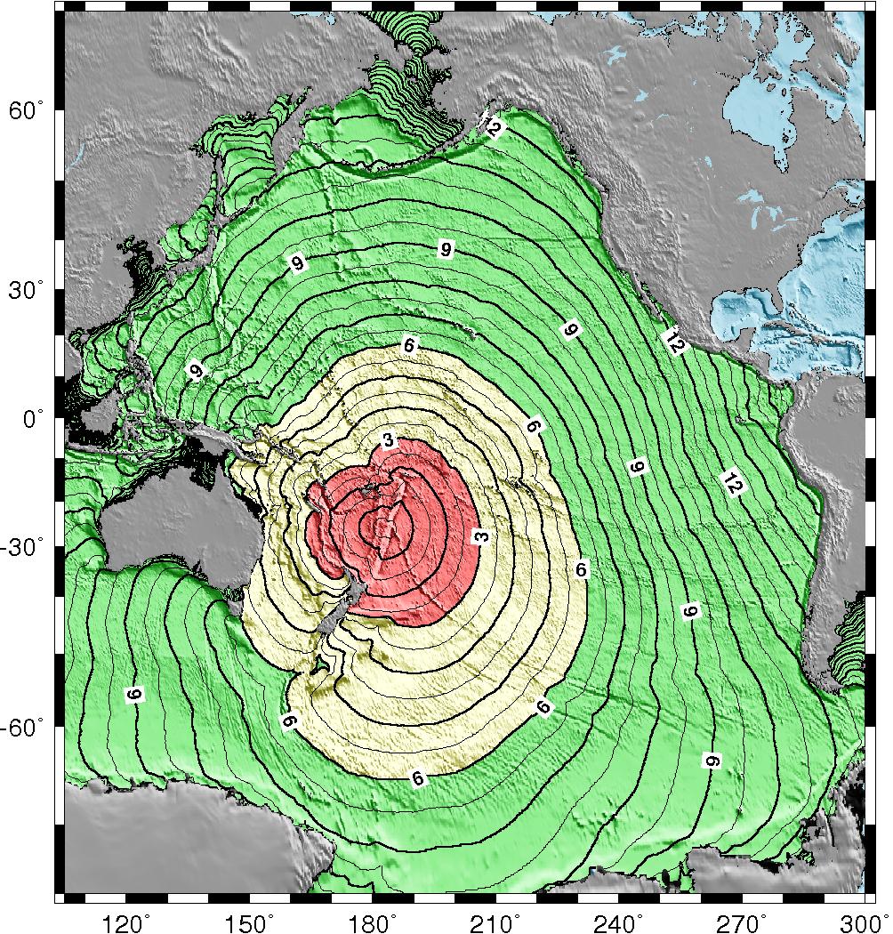 Travel time map